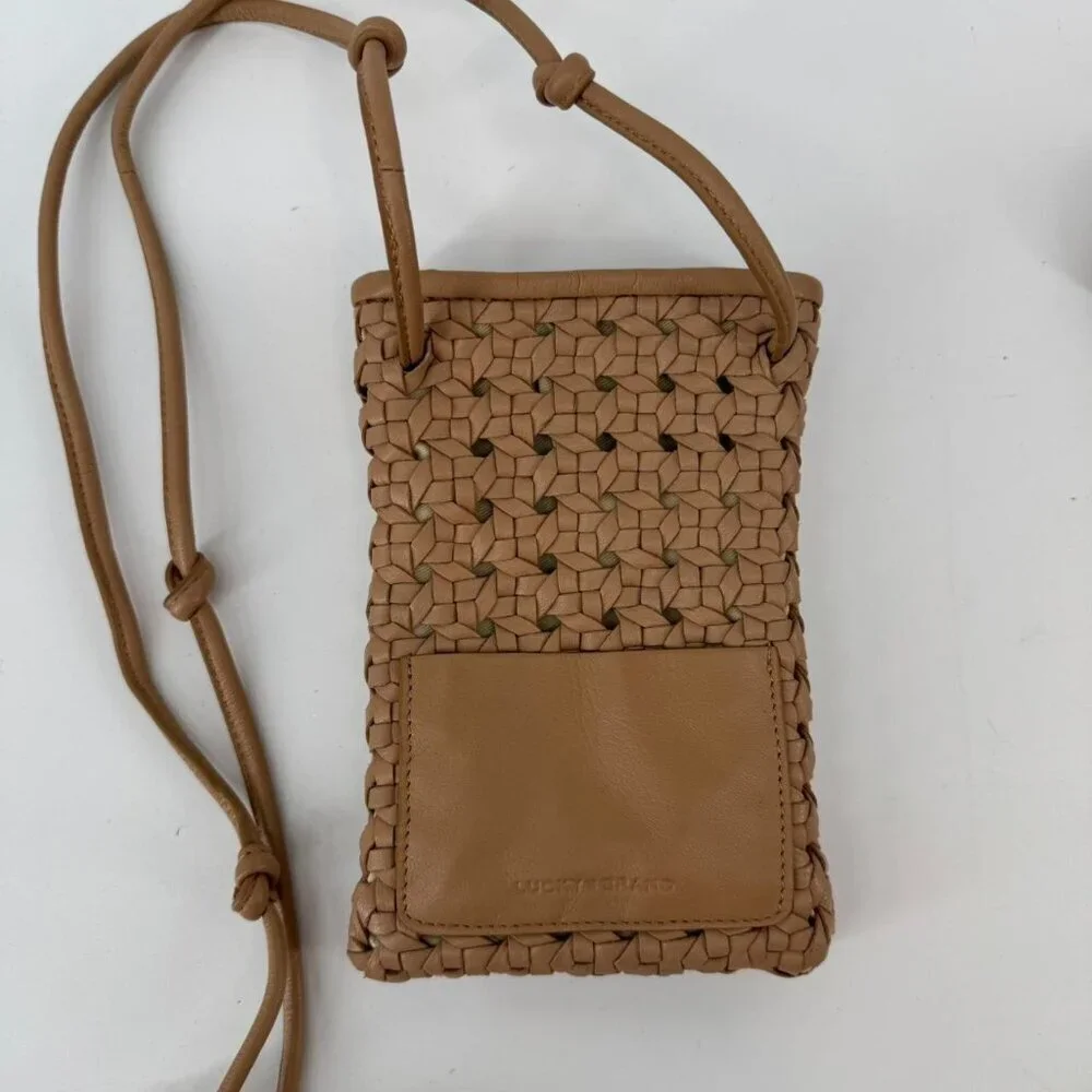 Lucky Brand Woven Leather Crossbody Phone Bag